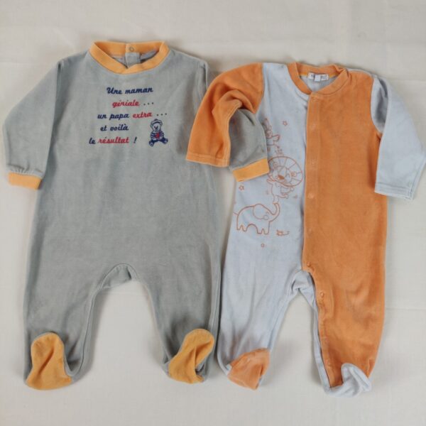 2 pyjamas 1 pièce - Multimarques - 12M