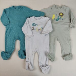 3 pyjamas 1 pièce - Vertbaudet - 18M