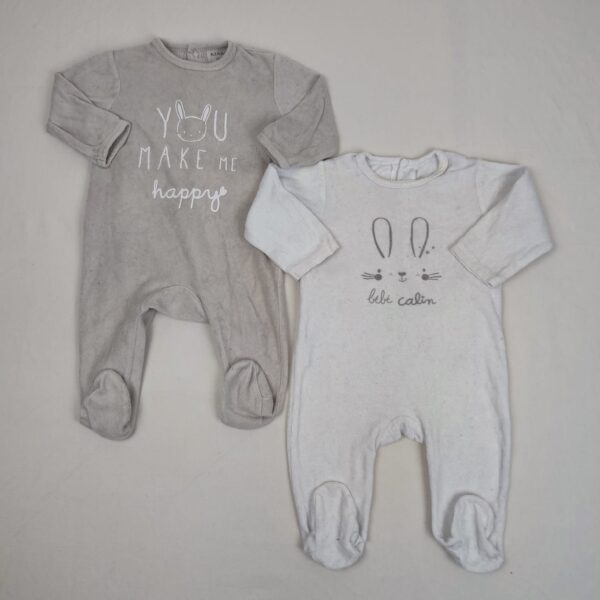 2 pyjamas 1 pièce - Multimarques - 6M