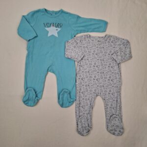 2 pyjamas 1 pièce - Vertbaudet - 9M