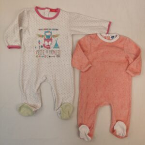 2 pyjamas 1 pièce - Multimarques - 12M