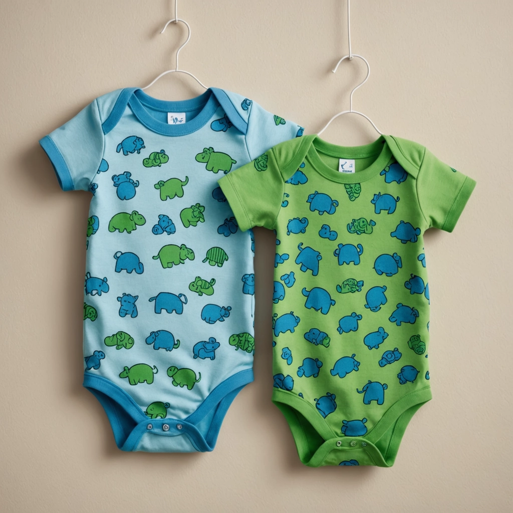 deux body bébé vert et bleu